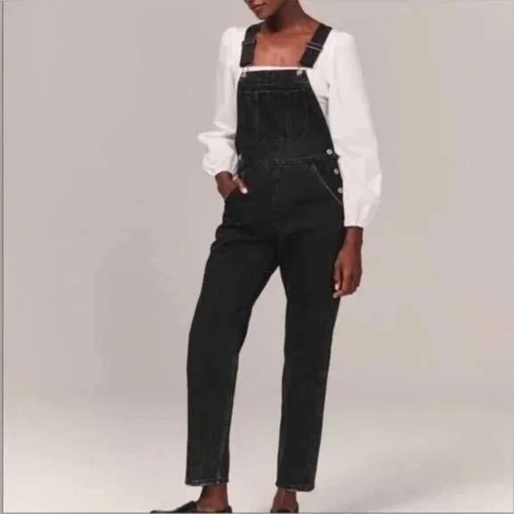Abercrombie & Fitch Black Denim Overalls